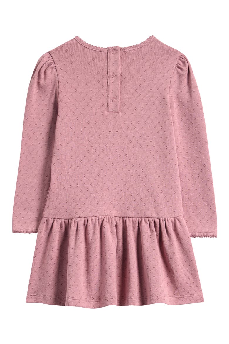 Kids' Cotton Pointelle Rib Dress, Alternate, color, DUSTY ROSE