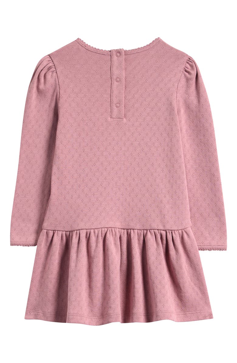 Moncler Kids' Cotton Pointelle Rib Dress, Alternate, color, Dusty Rose
