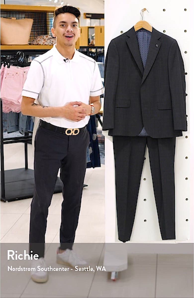 Jay Trim Fit Plaid Wool Suit, sales video thumbnail