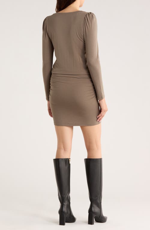 Tart Tavia Long Sleeve Dropped Waist Minidress In Gray