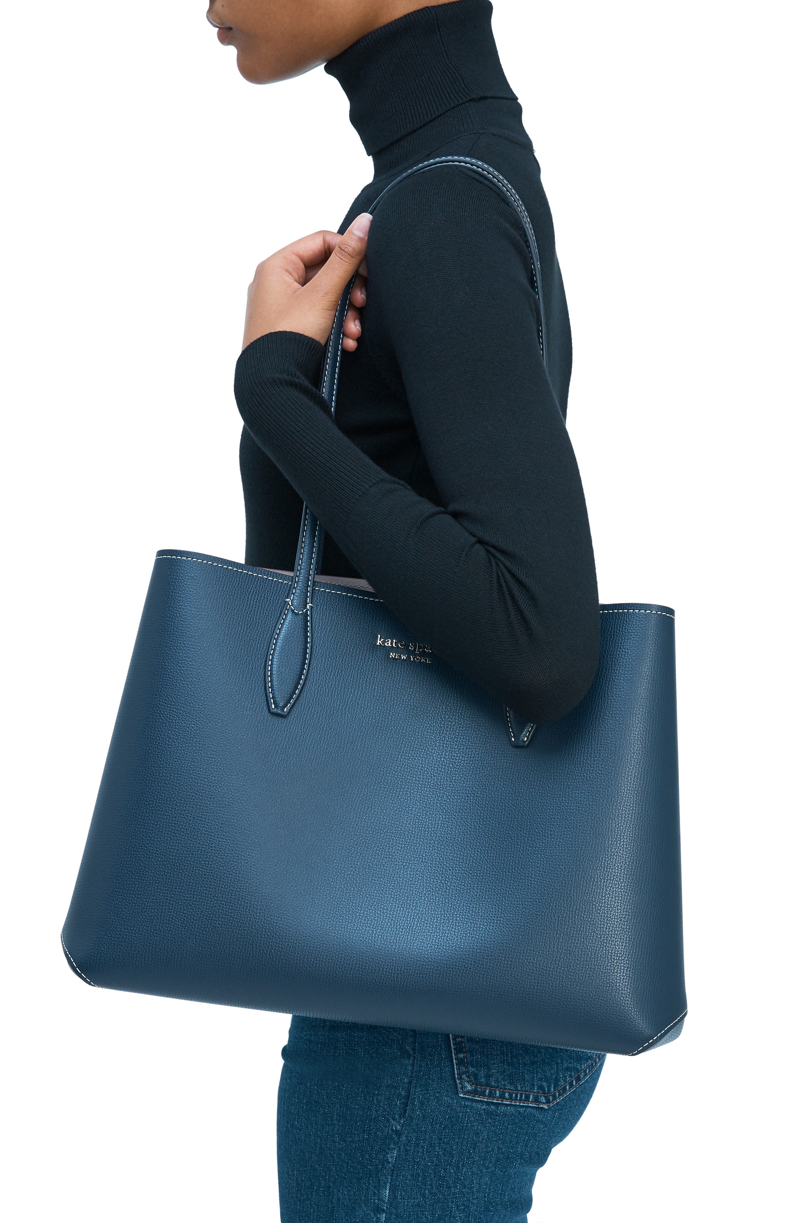 all day large leather tote, Alternate, color, BLAZER BLUE