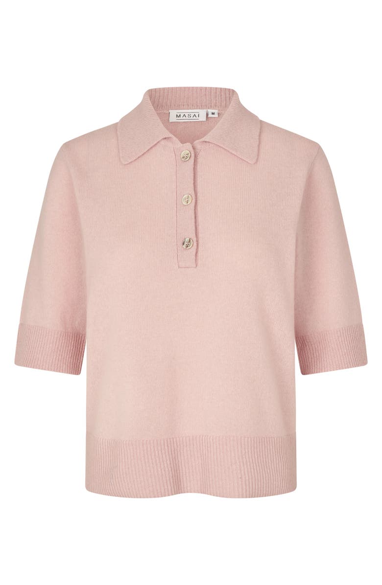Masai Copenhagen MaFynoria Knitted Polo Sweater, Alternate, color, Primrose