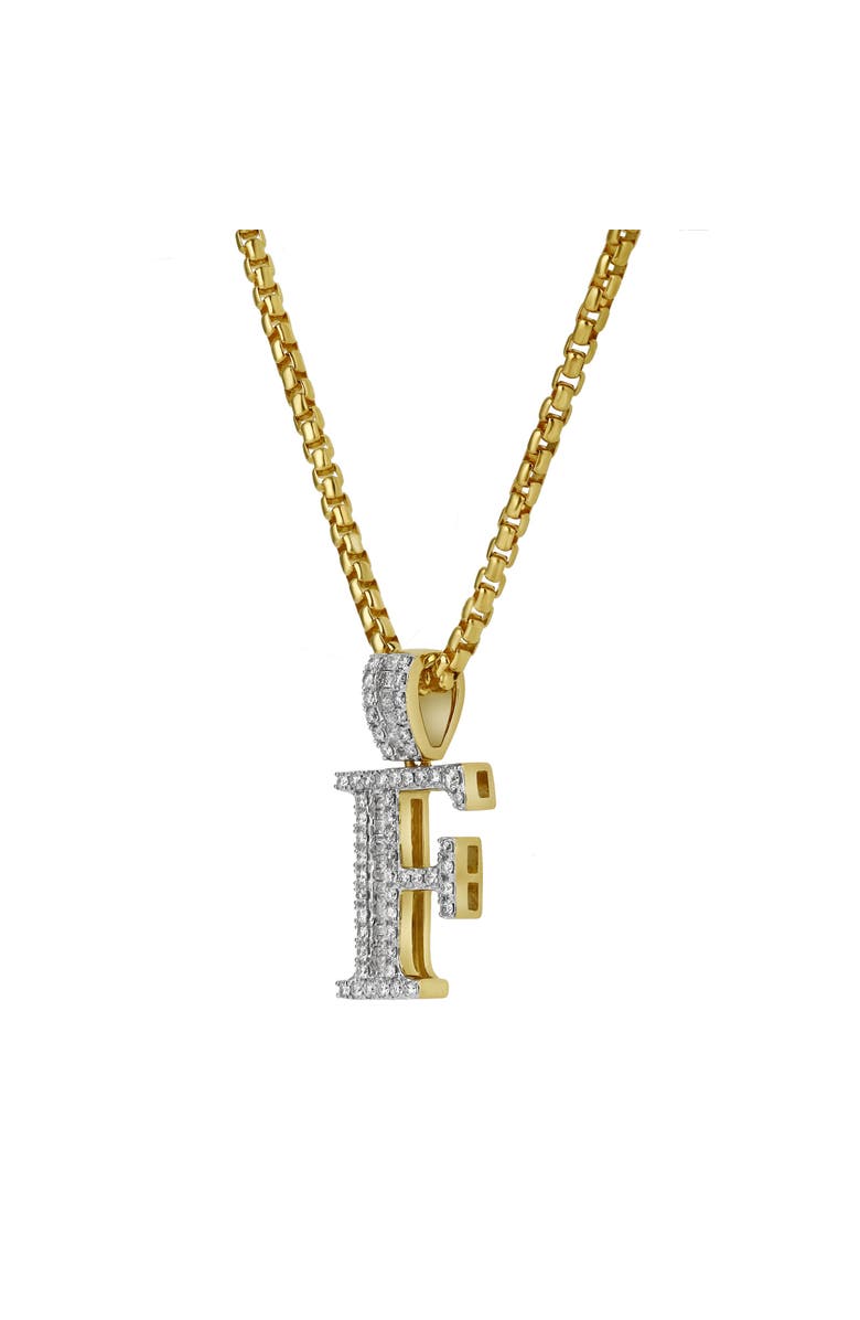 LuvMyJewelry F Initial Diamond Pendant 10K Yellow Gold - 0.71 Carats, Alternate, color, 10K Yellow Gold