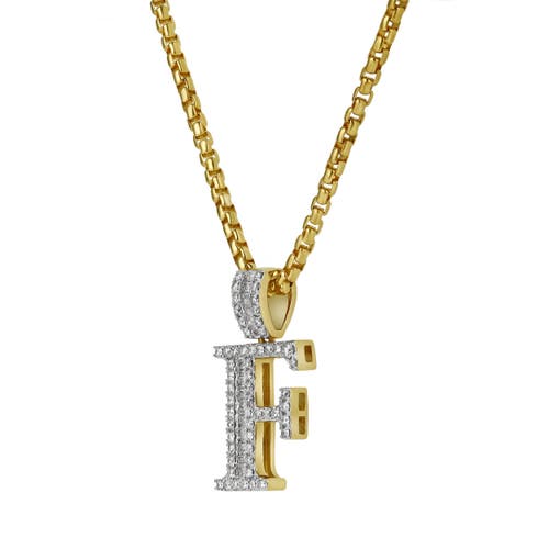 Luvmyjewelry F Initial Diamond Pendant 10k Yellow Gold In 10k Yellow Gold