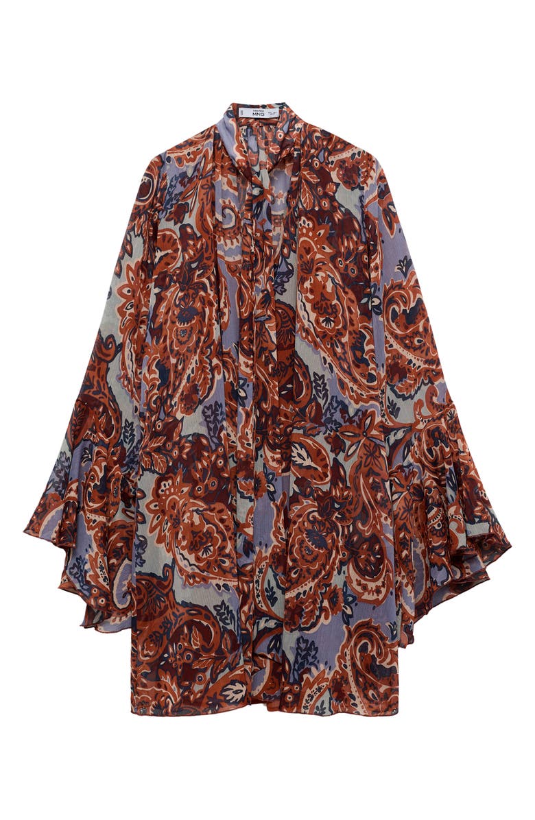 MANGO Paisley Long Sleeve Minidress, Alternate, color, 