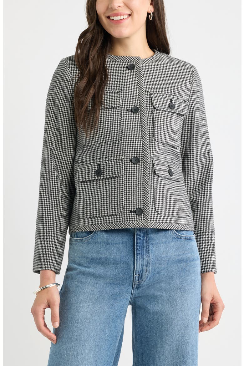 Houndstooth Lady Jacket, Alternate, color, BLACK- IVORY HOUNDSTOOTH