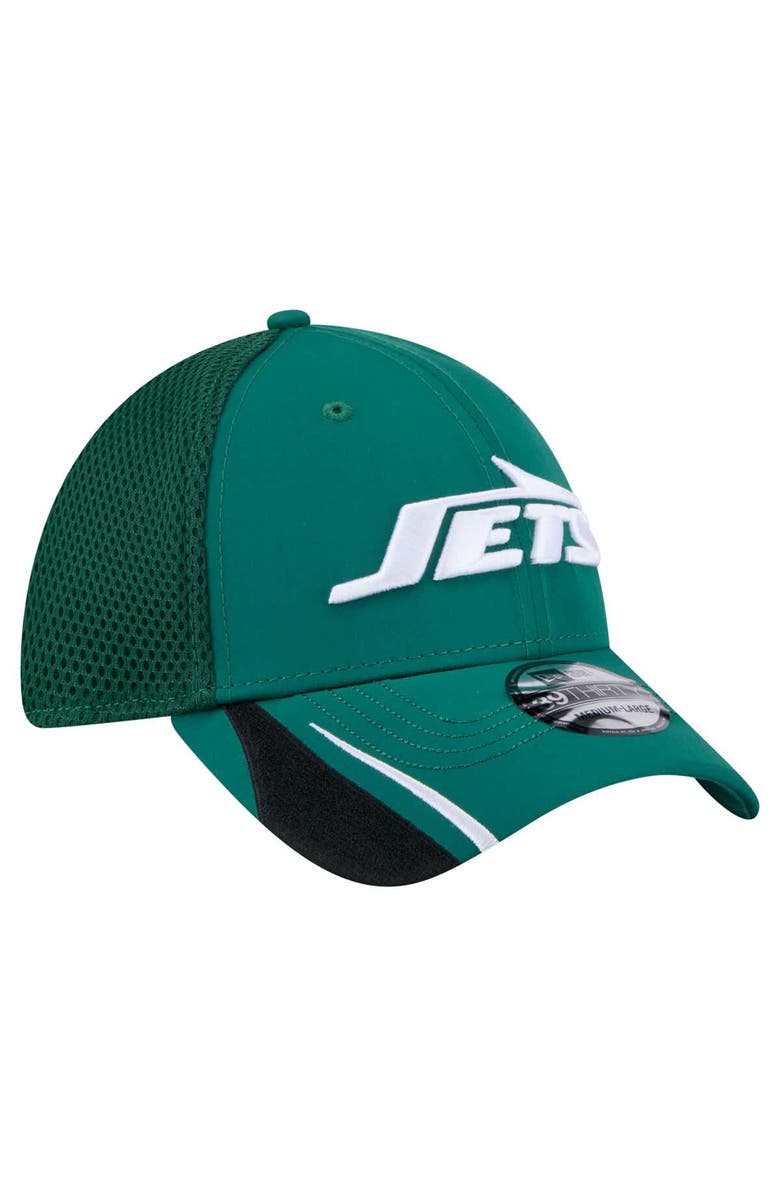 New Era Men's New Era Green New York Jets Game Day Linear 39THIRTY Flex Hat, Alternate, color, Green