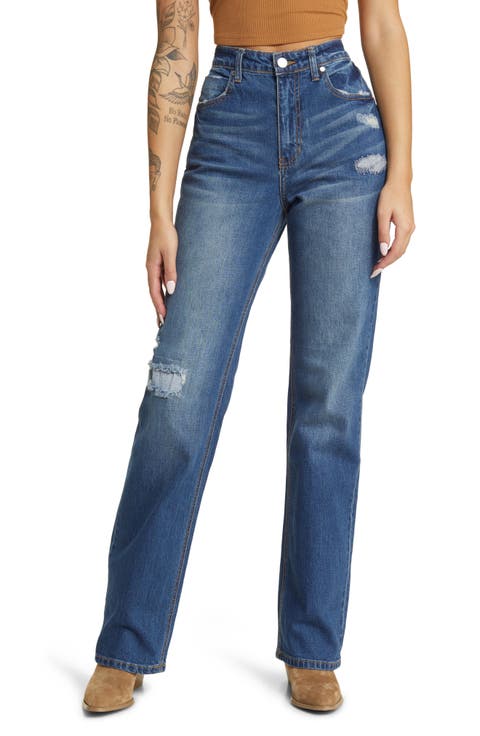 High Waist Relaxed Straight Leg Jeans