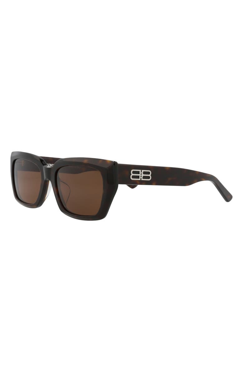 Balenciaga 54mm Square Sunglasses, Alternate, color, Havana Havana Brown