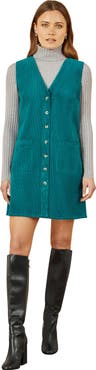 Yumi V-Neck Cord Pinafore Dress