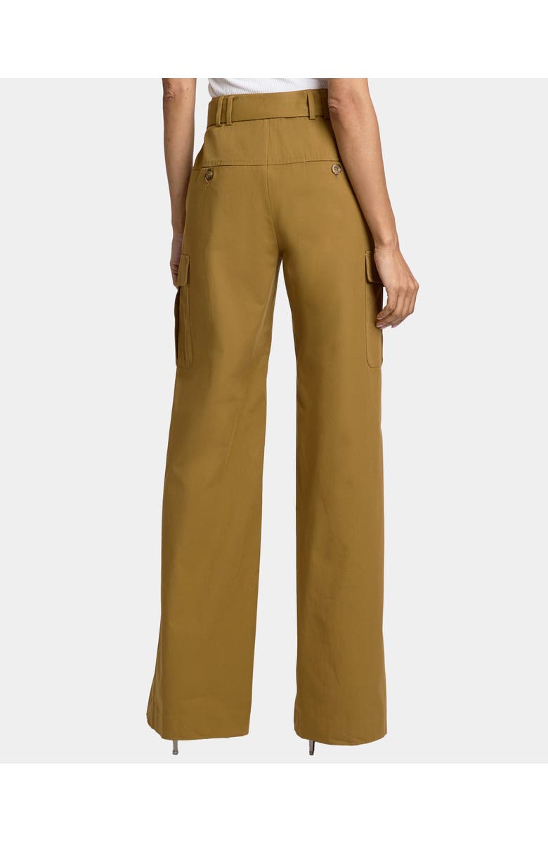 Santorelli MACY Wide Leg Cargo Pants with Side Patch Pockets and Buckled Belt in Stretch Cotton, Alternate, color,