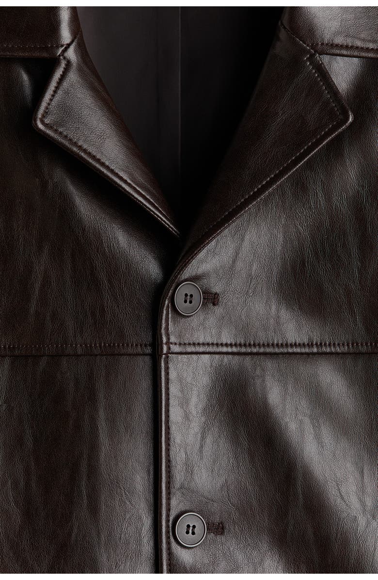 H&M Coated Jacket, Alternate, color, Dark Brown