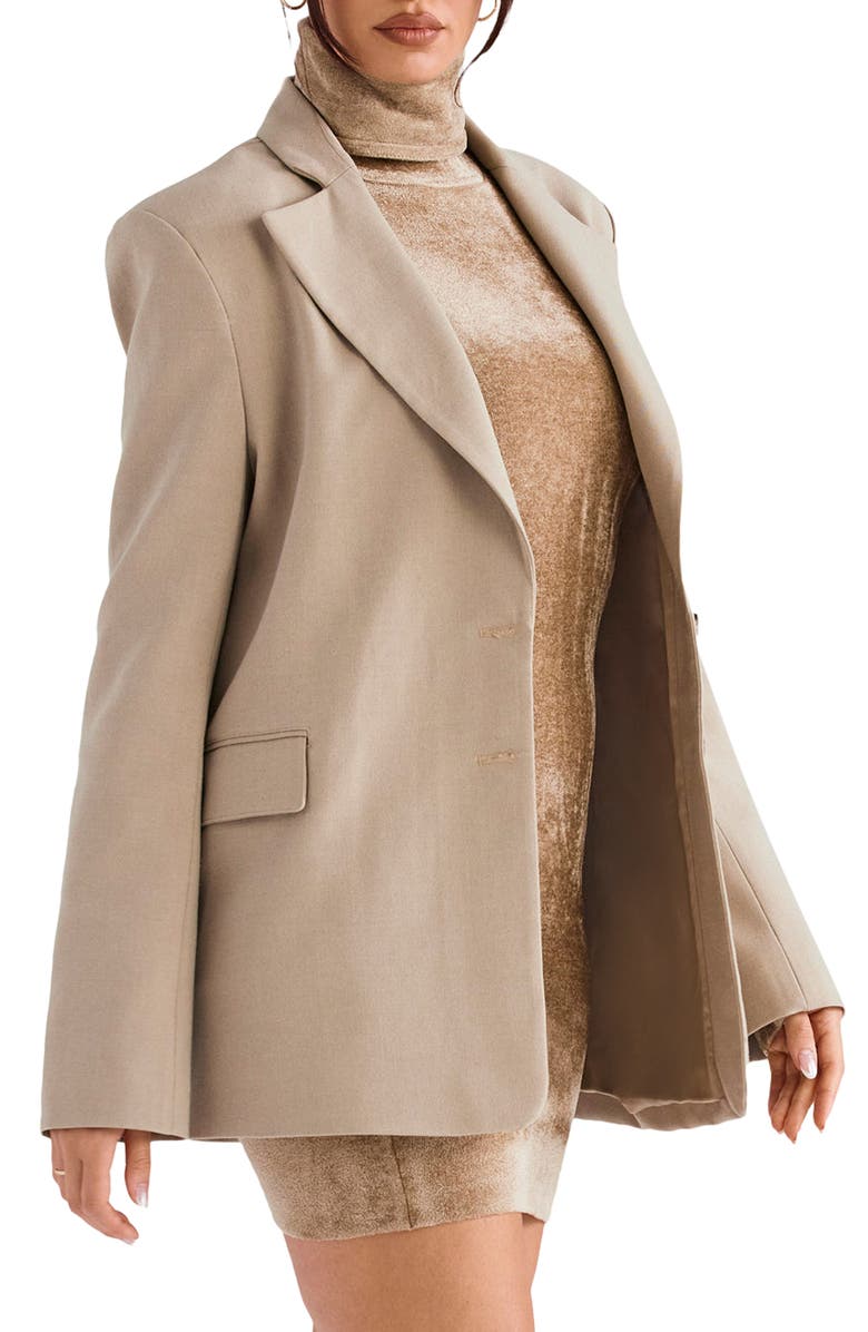 HOUSE OF CB Aline Shaped Blazer, Alternate, color, Musk