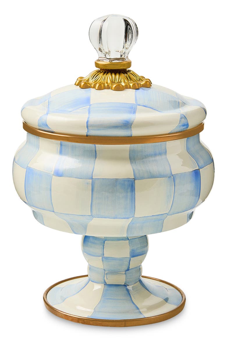 Sky Check Enameled Steel Curiosity Pot, Main, color, SKY CHECK