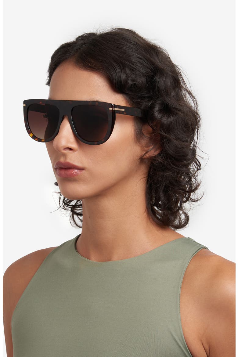 56mm Gradient Navigator Sunglasses, Alternate, color, HAVANA