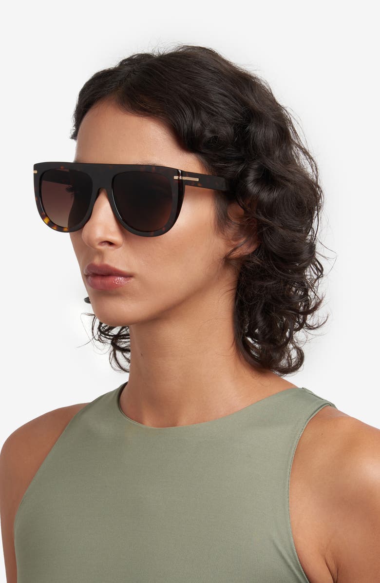 BOSS 56mm Gradient Navigator Sunglasses, Alternate, color, Havana