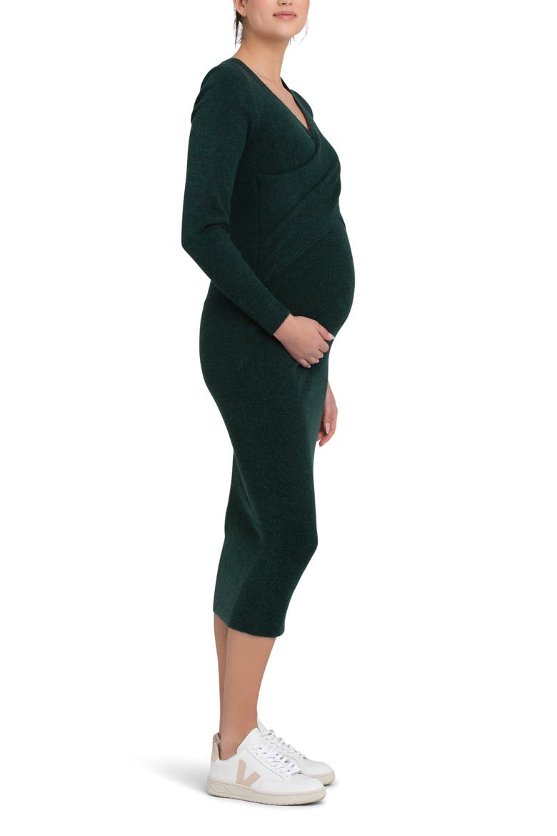 Heidi Long Sleeve Maternity/Nursing Dress, Alternate, color, FOREST