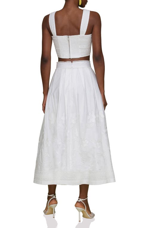 Shop Avec Les Filles Embroidered Cotton Crop Tank In White