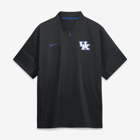 Men's Nike Black Kentucky Wildcats 2026 Sideline Short Sleeve Quarter-Zip Coach Jacket