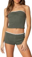 EDIKTED Georgina Waffle Knit Tube Top