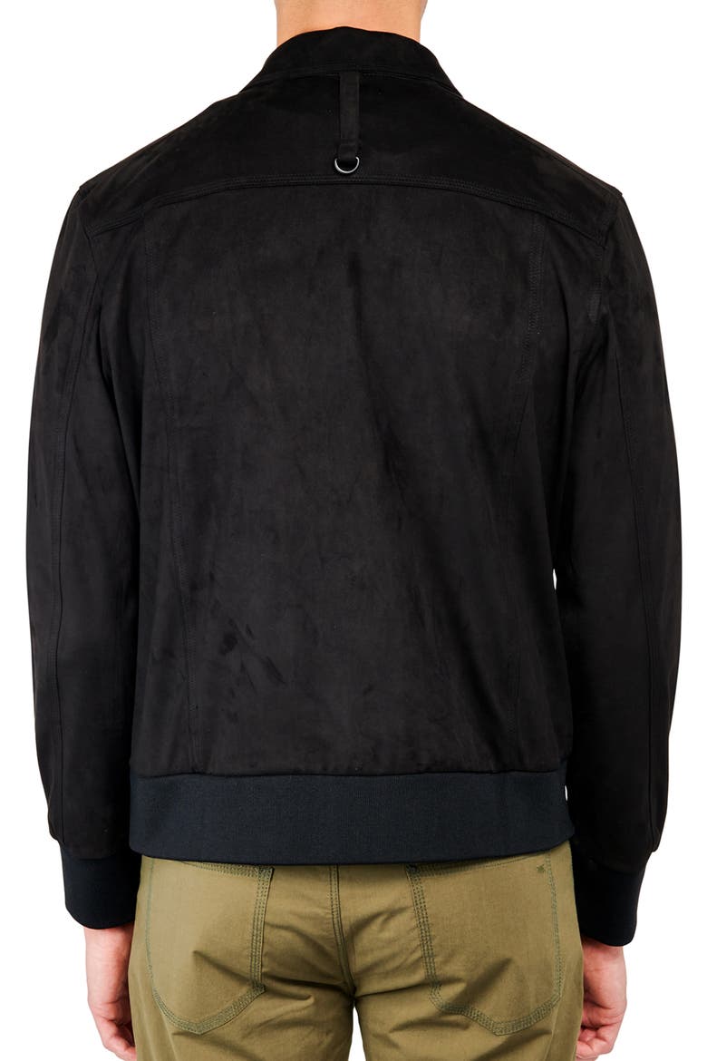 Reign Sueded Trucker Jacket, Alternate, color, BLACK