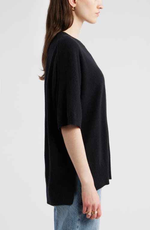 Nordstrom Short Sleeve Cashmere Sweater In Black