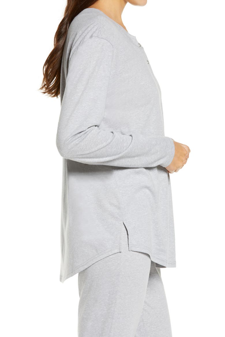 Women's Henley Top, Alternate, color, GREY SLEET