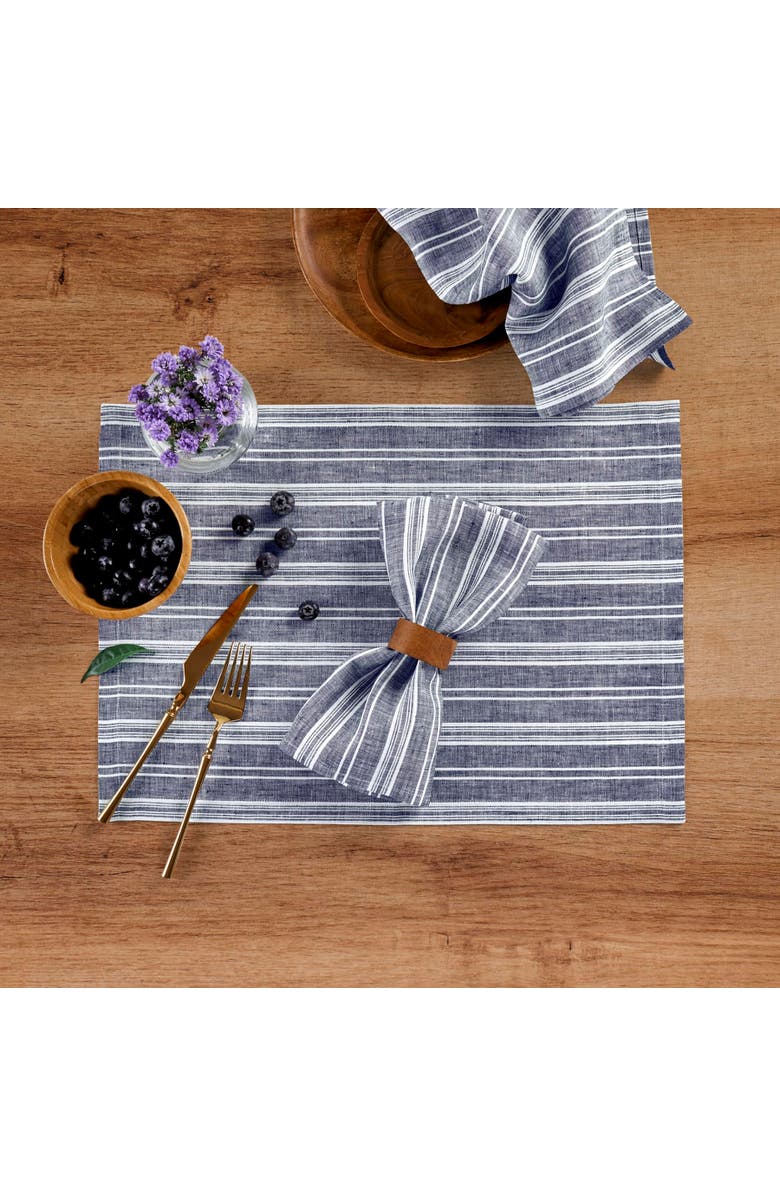 Solino Home Linen Placemats - Chelsea Stripe, 14" x 19" Inch, Alternate, color, 