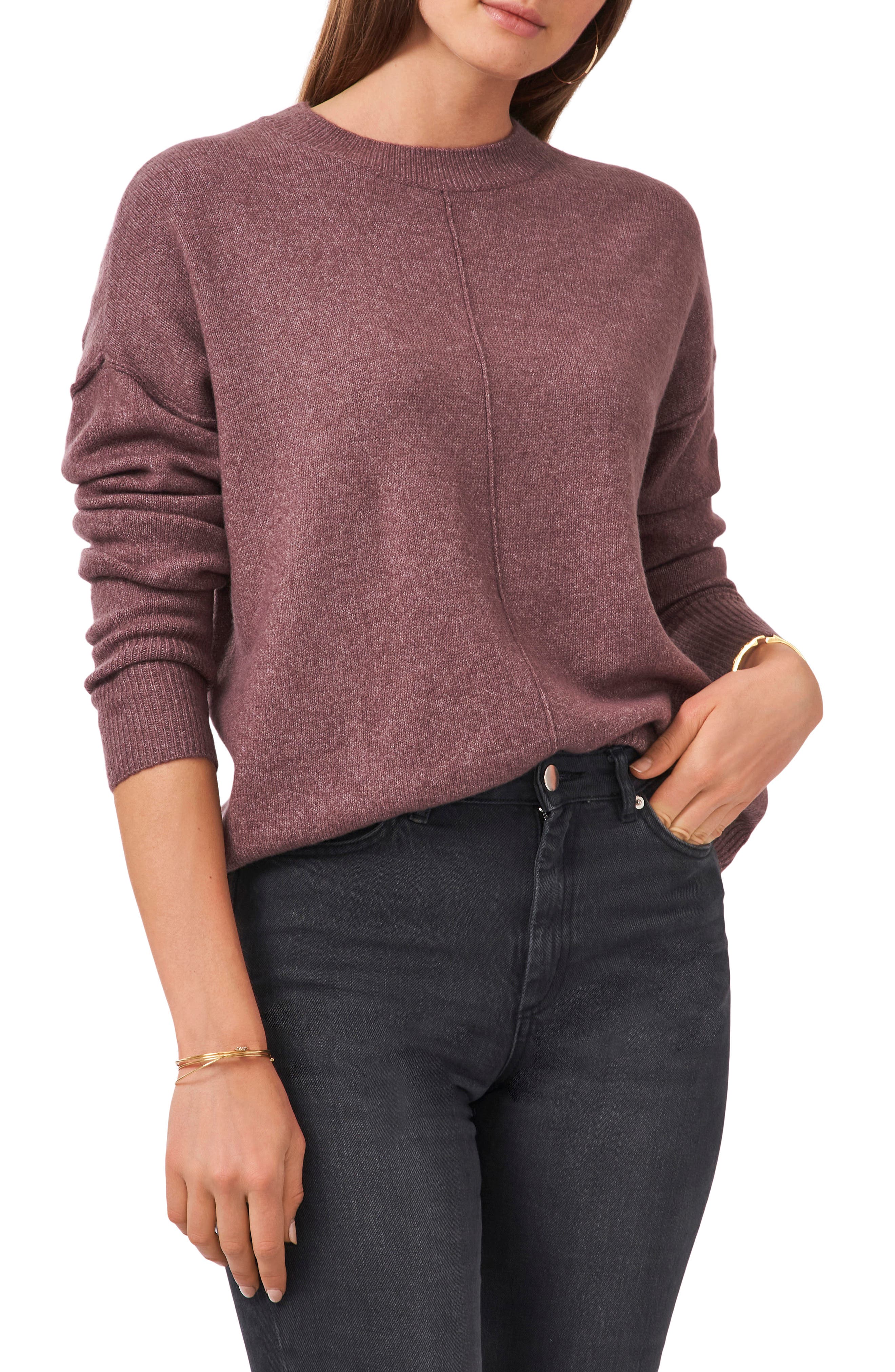Vince Camuto Exposed Seam Crewneck Sweater