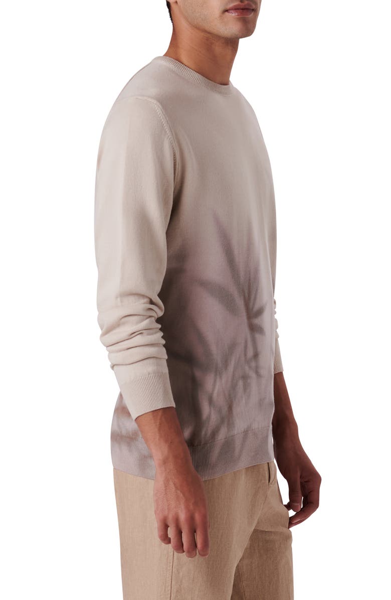 Bugatchi Leaf Print Cotton Sweater, Alternate, color, 