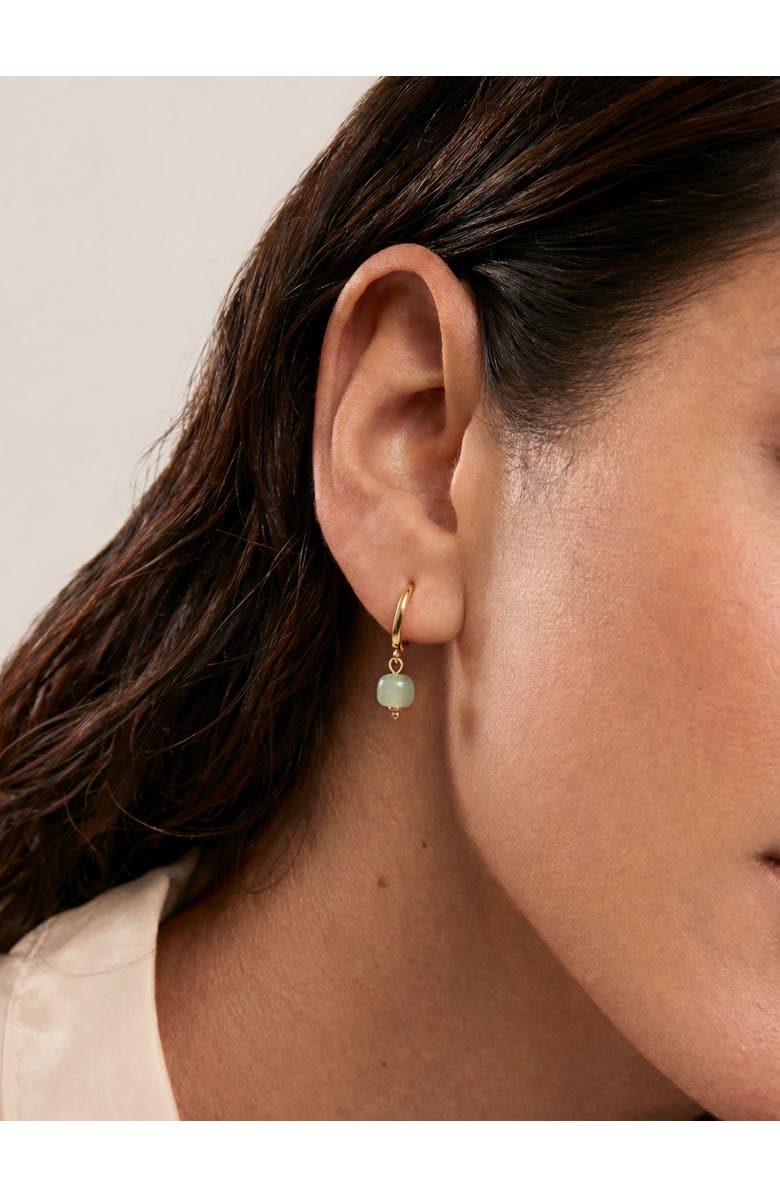 seree Berry Small hoop with green bead earrings, Alternate, color, Light Green