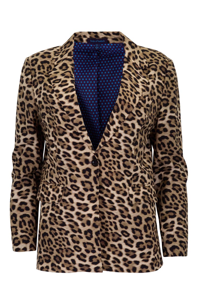 Lords of Harlech Leopard Womens Tailored Blazer, Alternate, color, Leopard Brown