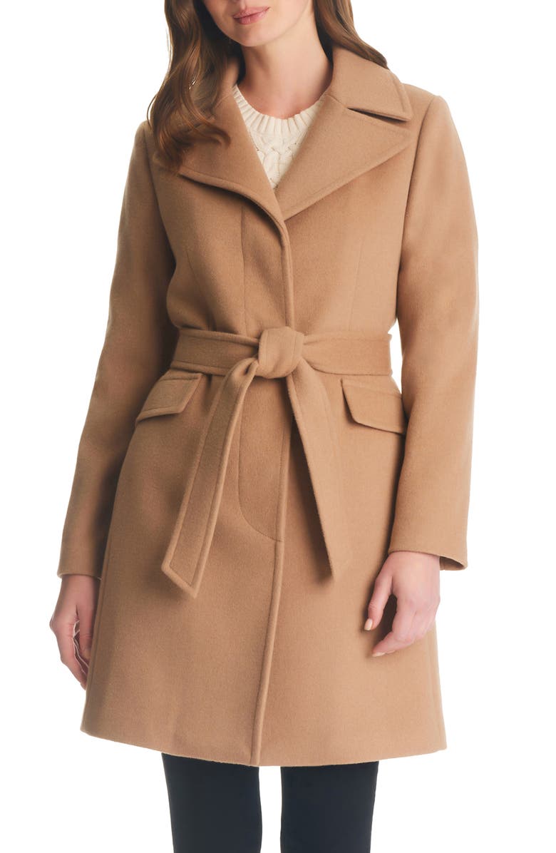 Kate Spade New York belted wool blend coat, Main, color,