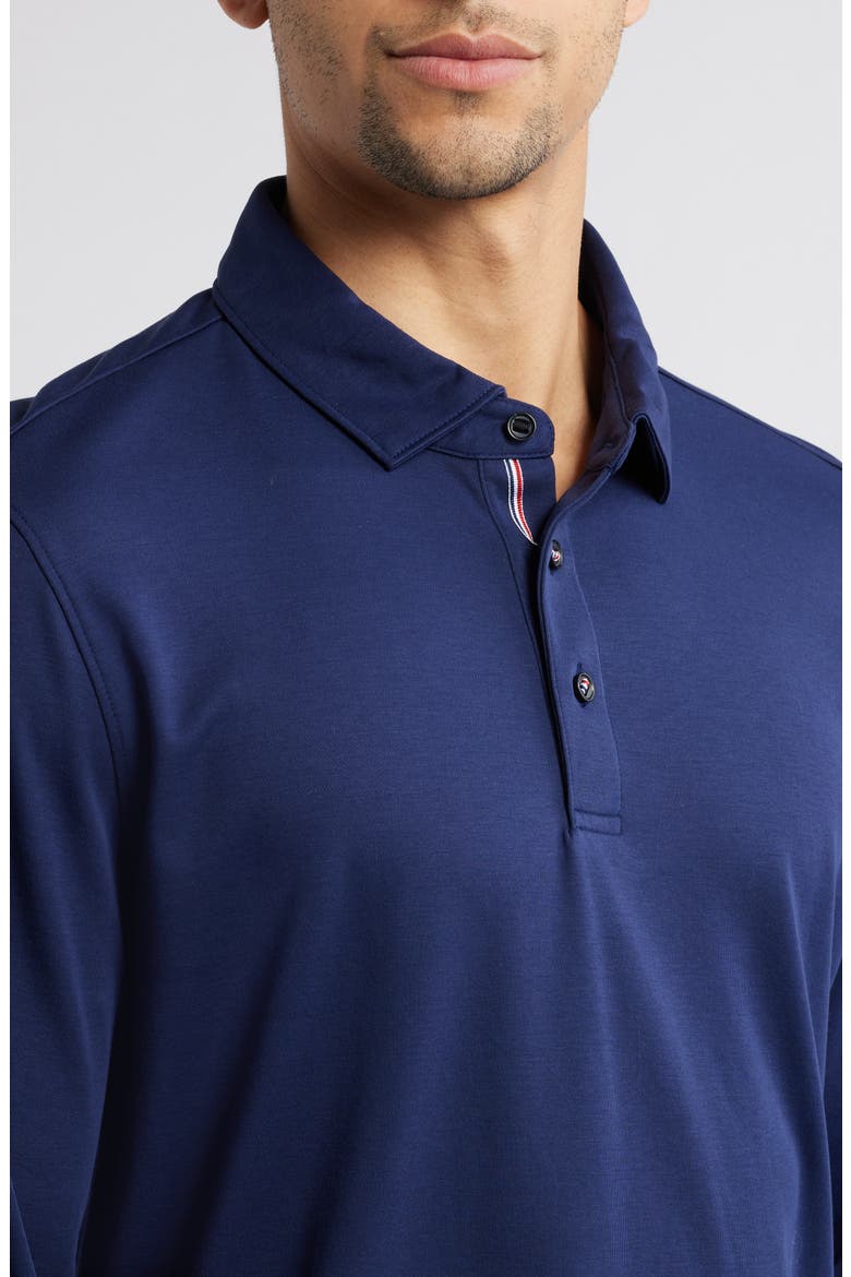Damaschino Wrinkle Free Long Sleeve Polo, Alternate, color, NAVY