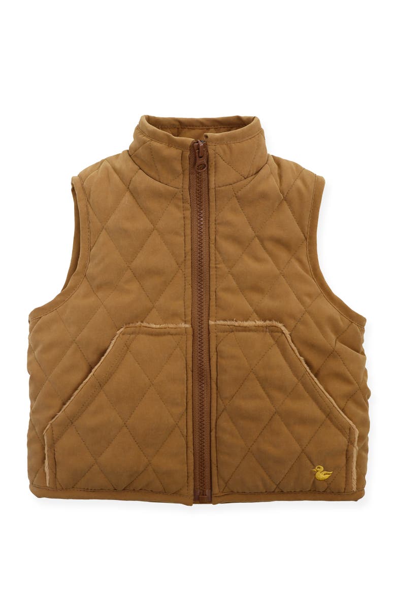 Zip Front Quilted Barn Vest, Main, color, Caramel