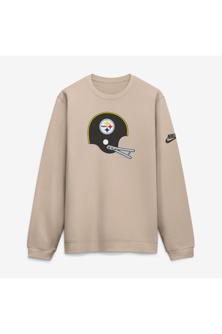Men's Nike Sand Pittsburgh Steelers I-Formation Rewind Club Crew Sweatshirt, Main, color, Sand