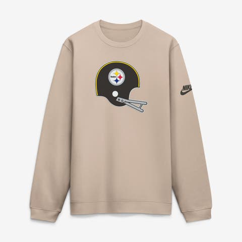 Men's Nike Sand Pittsburgh Steelers I-Formation Rewind Club Crew Sweatshirt