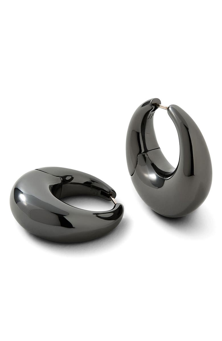 Jennifer Fisher Dylan Dome Huggie Hoop Earrings, Main, color, Hematite