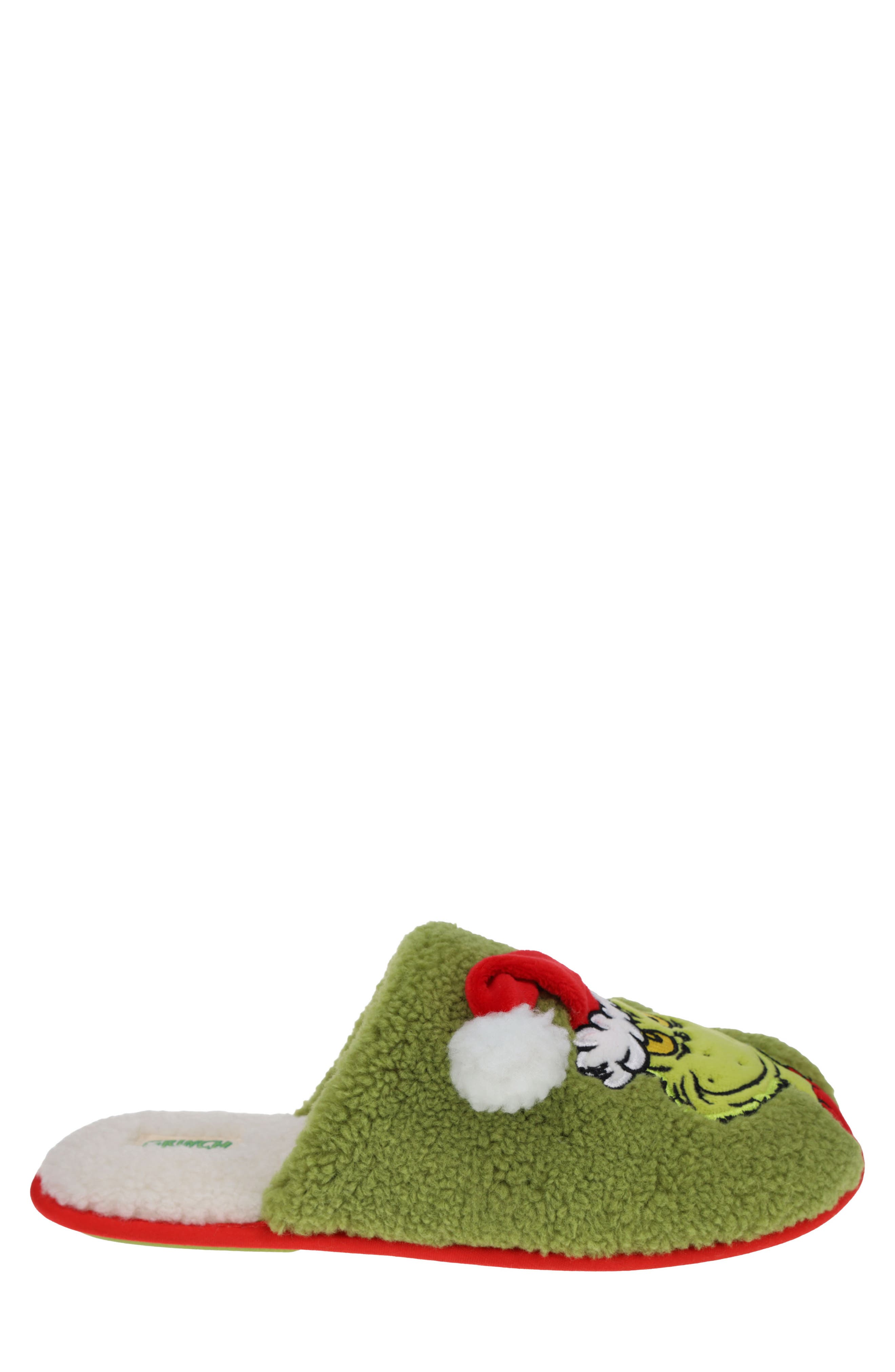 SG Footwear The Grinch Faux Shearling & Faux Fur Scuff Slipper, Alternate, color, 