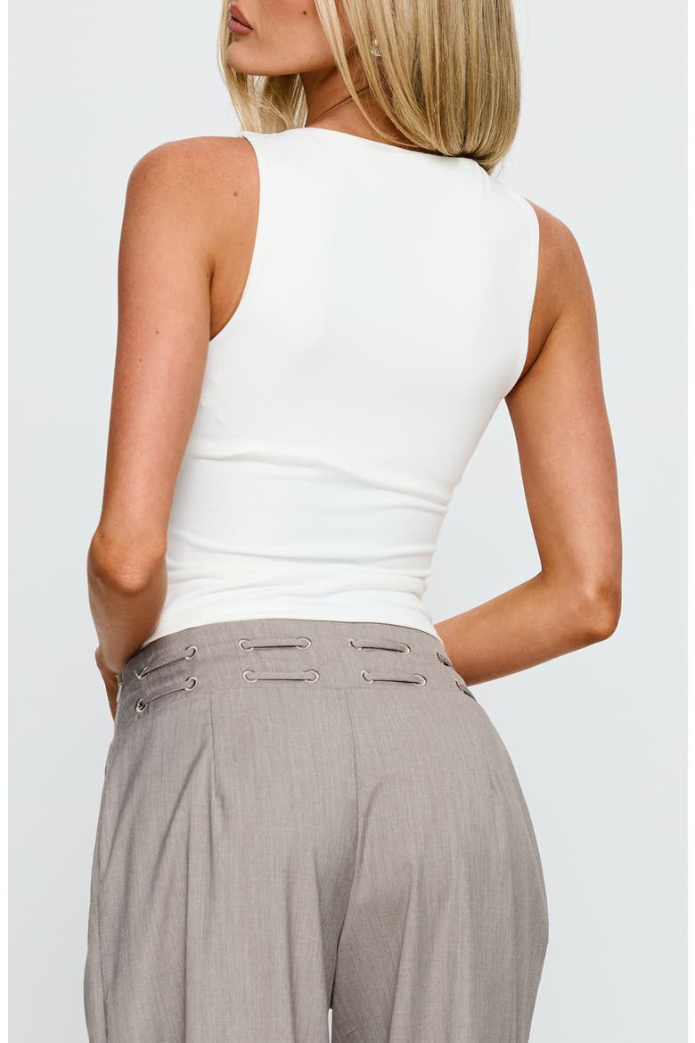 Georgetta Fitted Crop Tank, Alternate, color, WHITE