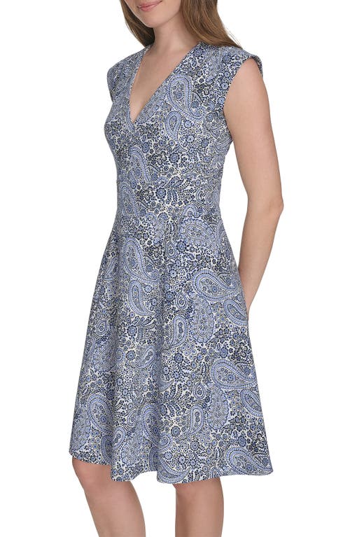 Tommy Hilfiger Hopsack Cap Sleeve Fit & Flare Dress