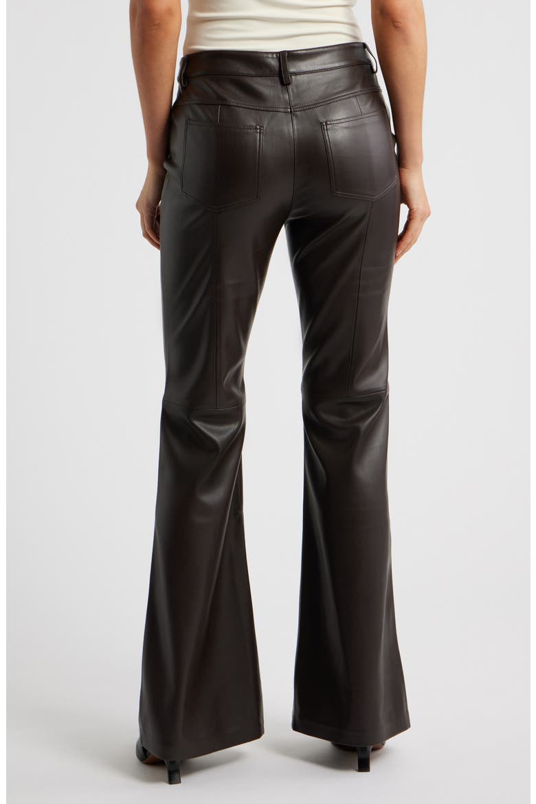 Connie Flared Faux Leather Pants, Alternate, color, CHOCOLATE