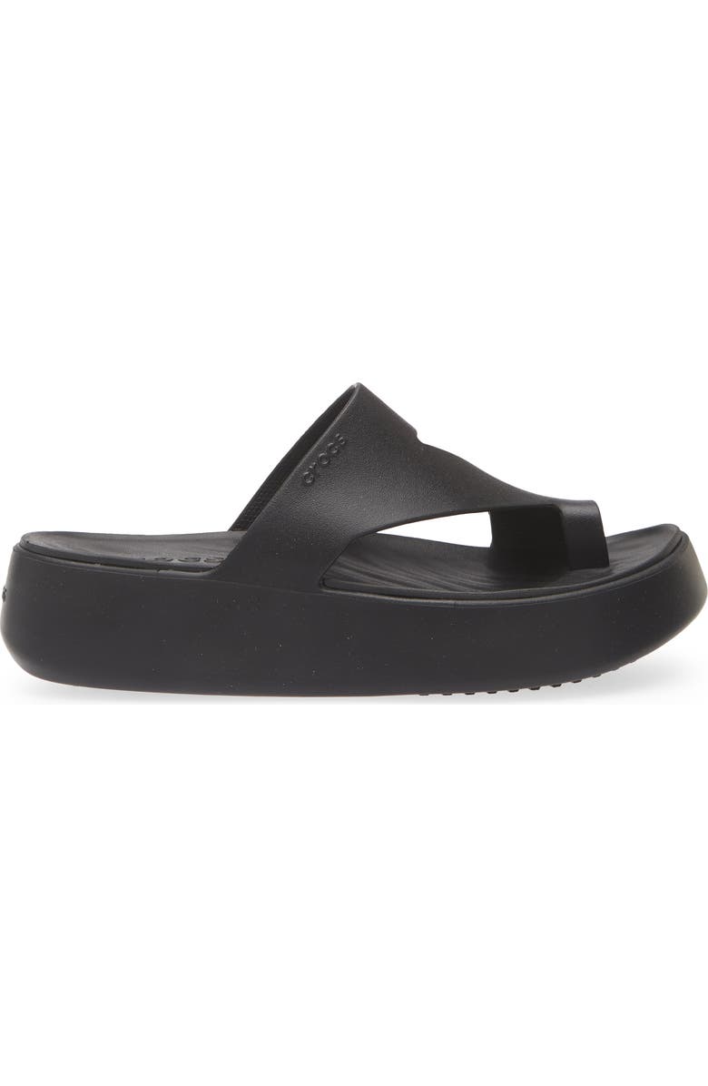 CROCS Getaway Toe Loop Waterproof Platform Sandal, Alternate, color, Black