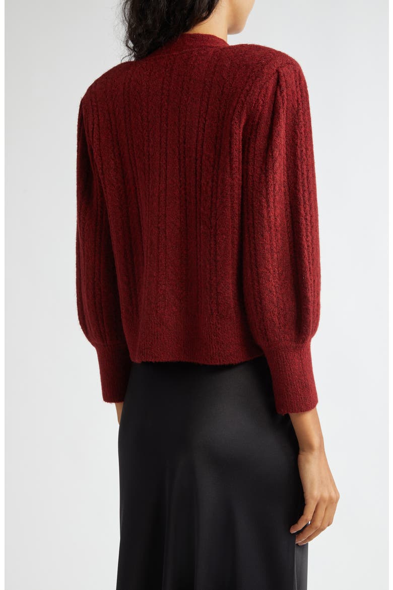 Talullah Jeweled Button Cardigan, Alternate, color, SYRAH