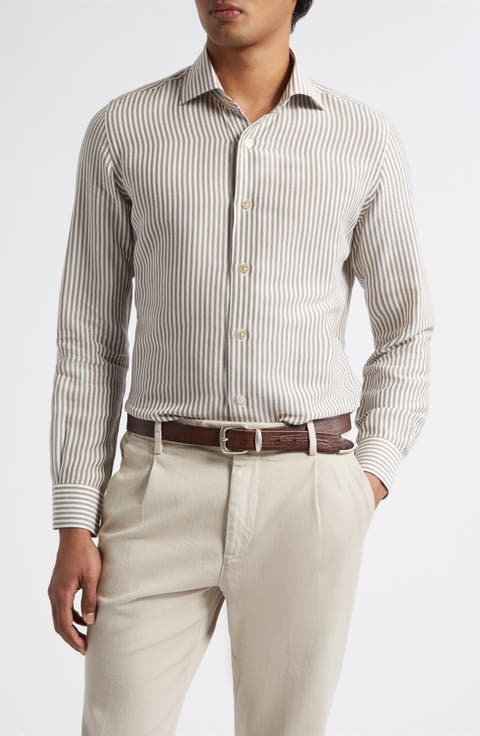 Dandy Stripe Button-Up Shirt