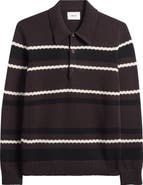 NN07 Alfie 60019 Stripe Long Sleeve Organic Cotton Polo Sweater