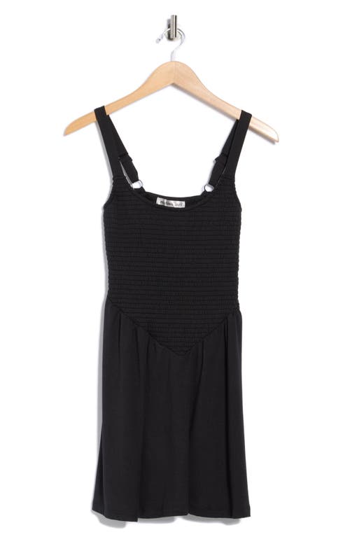 Madden Girl Smocked Skater Dress In Black
