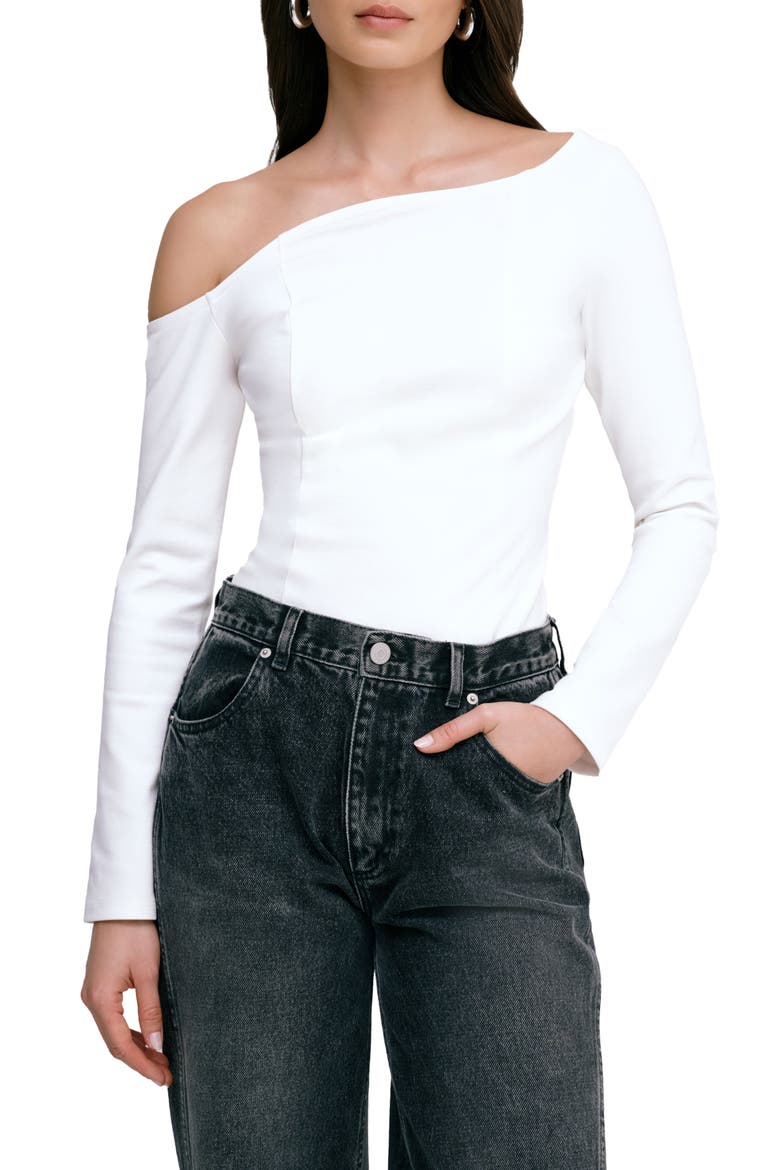 Sylvan One-Shoulder Top, Main, color, WHITE