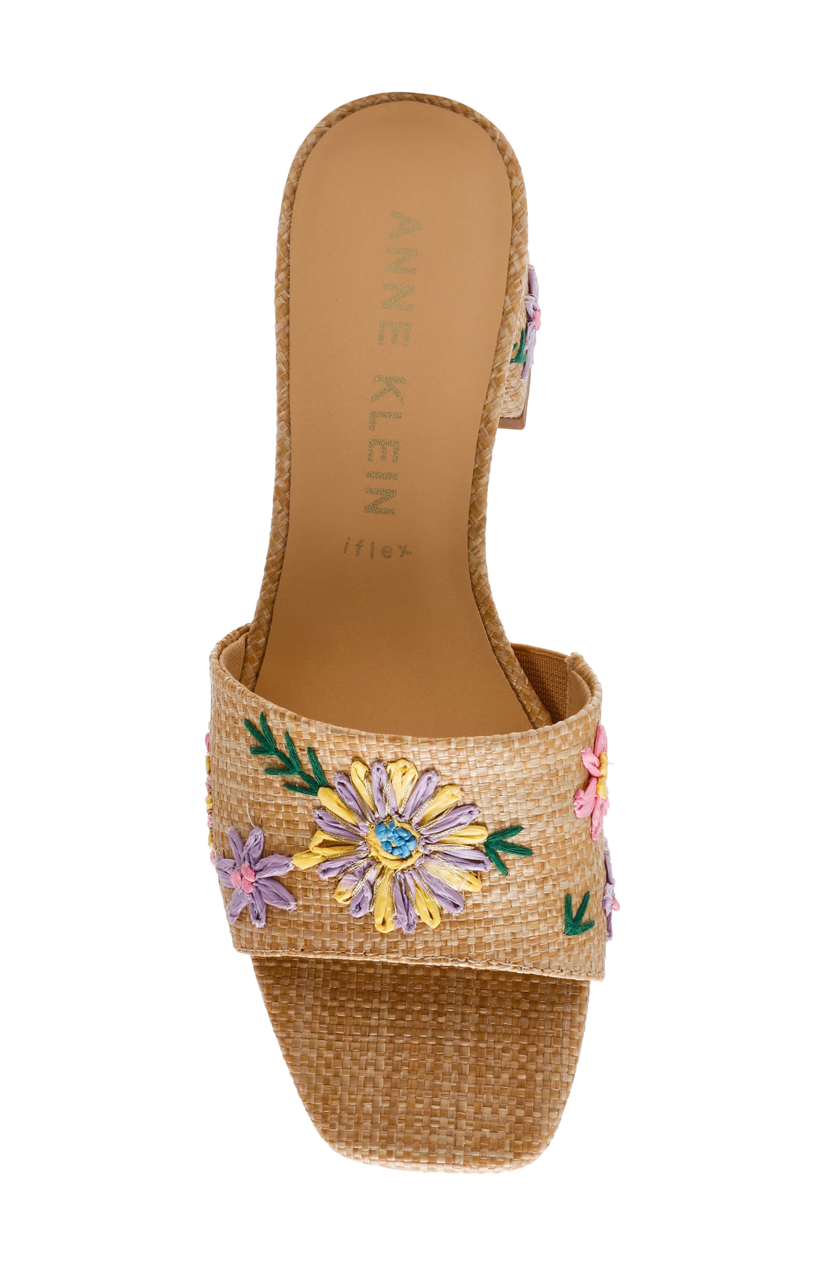 Anne Klein Dolls Block Heel Sandal, Alternate, color, Beige Multi