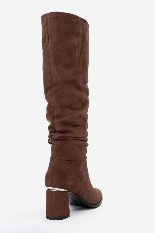Prologue Shoes Vianella Block Heel Knee High Boot In Animal Print